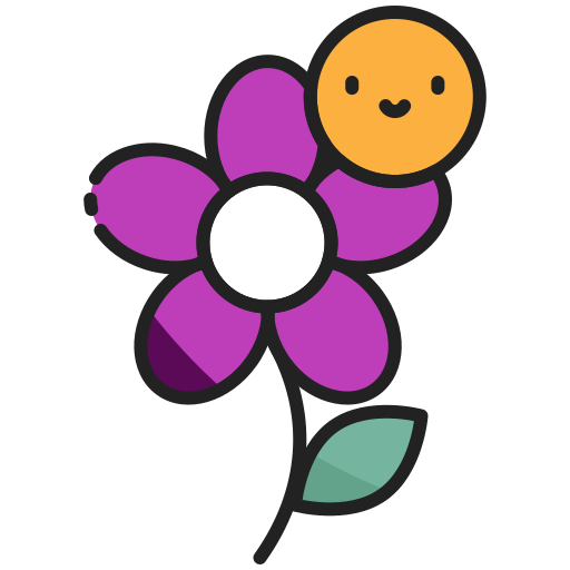 Cartoon flower with happy face