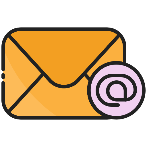 Cartoon envelope with @ symbol