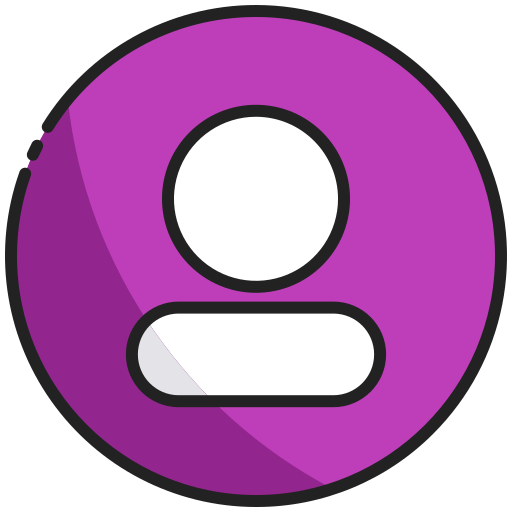 Cartoon person in circle